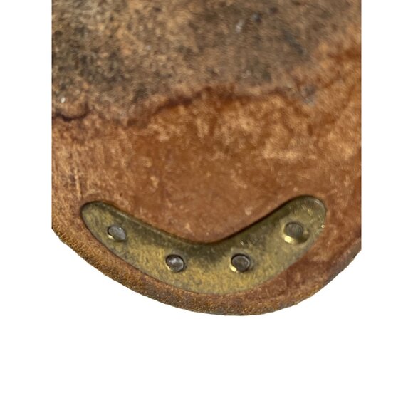 Vintage Western Hobo Camel Fringe Suede Boots Chestnut Women Size 9 ITALY - Picture 6 of 10